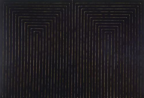 Bức "Tranh Đen" của Frank Stella được xem như nguồn gốc của chủ nghĩa tối giản. Ảnh: Uoregon
