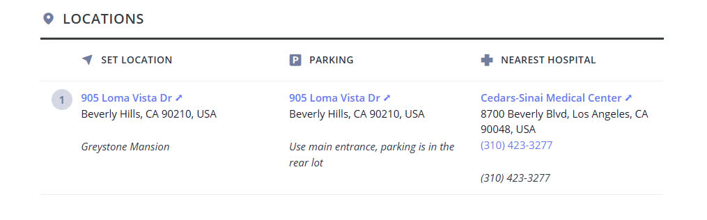 Thông tin địa điểm cần được cung cấp chi tiết (Nguồn: StudioBinder)
