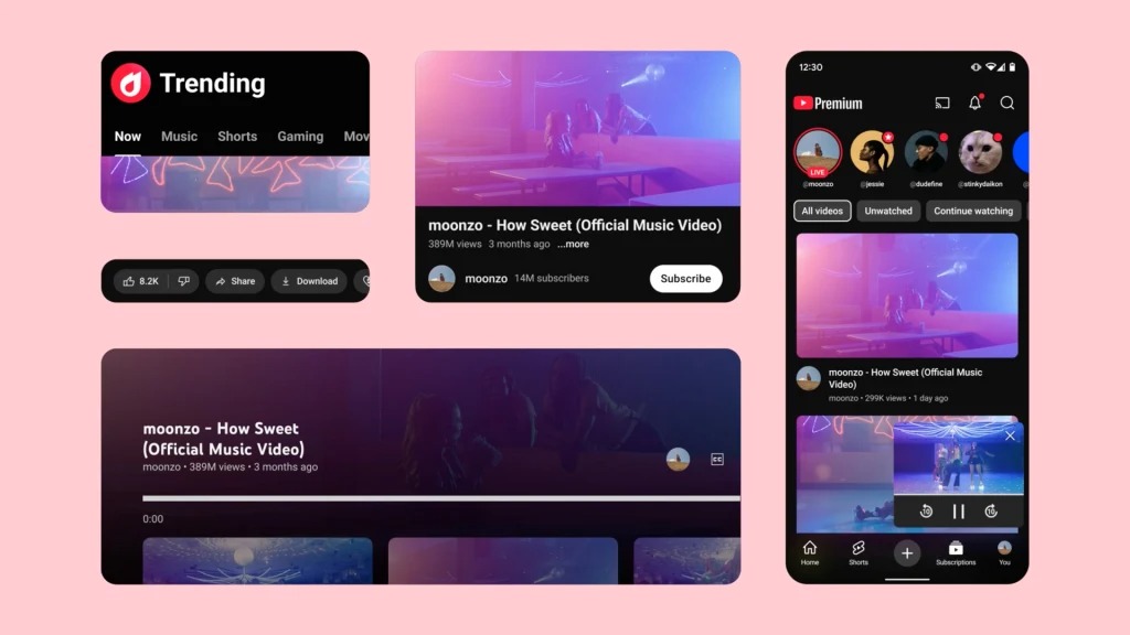 Màu đỏ mới xuất hiện ở biểu tượng ngọn lửa cho video "Thịnh hành". Ảnh: YouTube