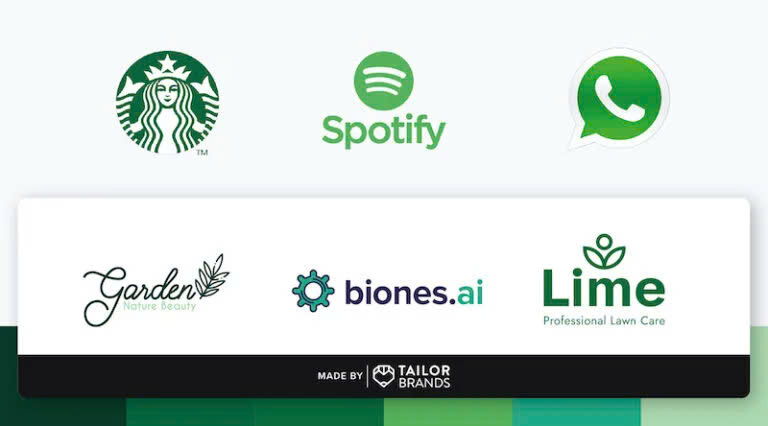 Những thương hiệu mang sắc xanh thư thái (Nguồn: Tailorbrands)