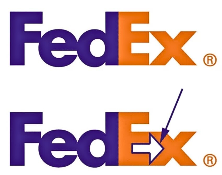 Không gian âm được sử dụng khéo léo trong thiết kế logo của thương hiệu Fedex